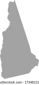 vector illustration of Gray map of US state of New Hampshire