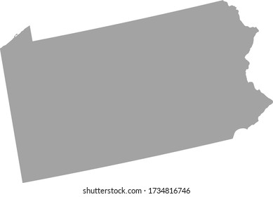 vector illustration of Gray map of US state of Pennsylvania