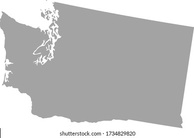 vector illustration of Gray map of US state of Washington