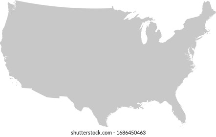 vector illustration of Gray Map of USA