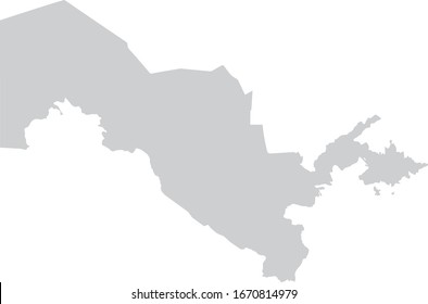 vector illustration of Gray Map of Uzbekistan