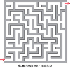 Vector illustration of gray maze