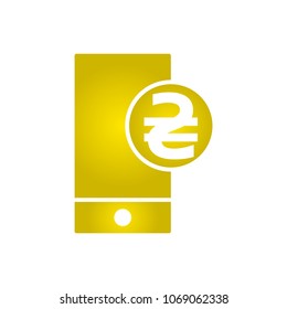 Vector Illustration of Gray Monitor with Dollar Icon