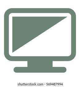 Vector Illustration of Gray Monitor Icon
