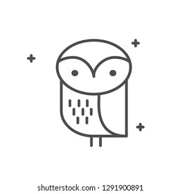 vector illustration of gray owl