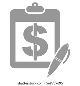 Ilustración vectorial de la almohadilla gris y la pluma con el icono del dólar
