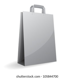 Vector illustration of gray paper bag
