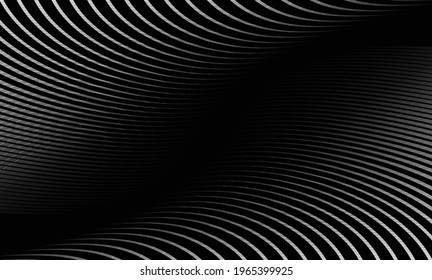 Vector Illustration of the gray pattern of lines on black abstract background. EPS10.