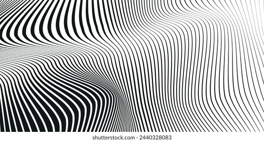 Vector Illustration of the gray pattern of lines abstract background.