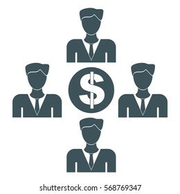 Vector Illustration of Gray Person with Dollar Icon
