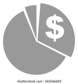 Vector Illustration with Gray Pie Chart Dollar Icon
