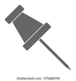 Ilustración vectorial del icono del alfiler gris
