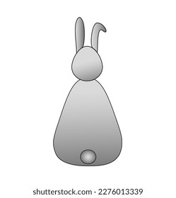 ilustración vectorial de una vista de cola de conejo gris.