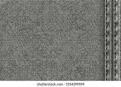 Vector illustration of gray rough vector texture.
Denim rectangular background. 
