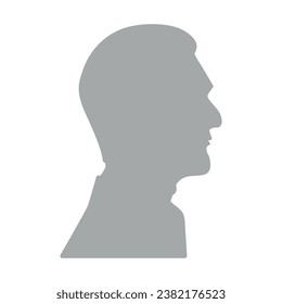 Vector illustration. Gray silhouette of a elderly man on a white background. Suitable for social media profiles, icons, screensavers and as a template.