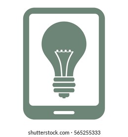 Vektorgrafik des grauen Smartphones mit Bulb-Symbol

