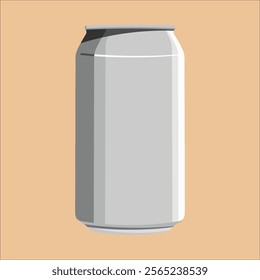 a vector illustration of a gray soda can