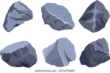 Vector illustration of gray stones