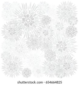 vector illustration of gray stylized flowers for abstract backgrounds