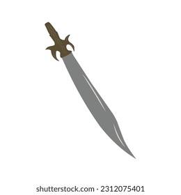 Vector illustration of a gray sword on a white background 
