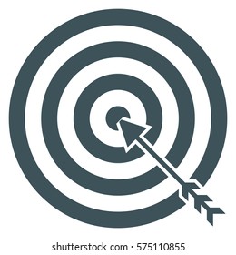 Vector Illustration of Gray Target with Arrow Icon