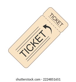 Vector illustration of a gray ticket in retro style.