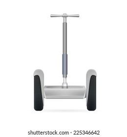 Vector illustration of gray  transport. Gray  transport with black wheels front view. Isolated vector illustration on white background.