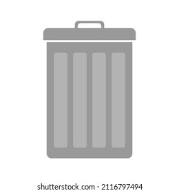 Vector illustration of a gray trash can