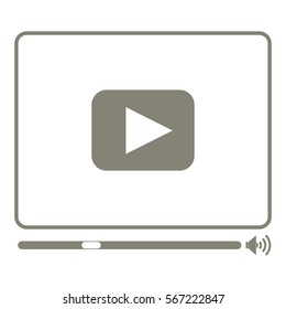 Vector Illustration of Gray Video Player Icon
