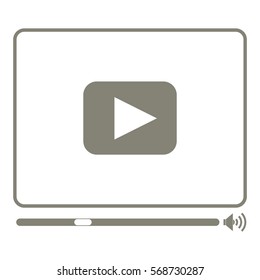 Ilustración vectorial del icono del reproductor de vídeo gris
