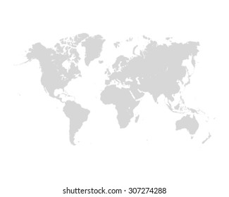 Vector illustration of gray world map