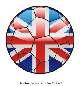 vector illustration of Great Britain flag on soccer ball
