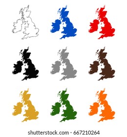 vector illustration of Great Britain maps