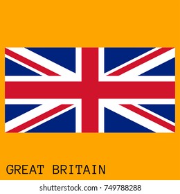 Vector illustration of the Great Britain official national flag of  with the right colors and proportions isolated on orange background