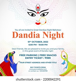 ilustración vectorial para el gran festival dandiya night Indian, volante de noche garba, cartel, tarjeta de invitación.