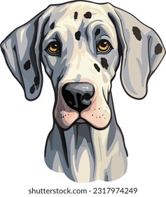 vector illustration great dane dog cartoon style