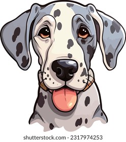 vector illustration great dane dog cartoon style