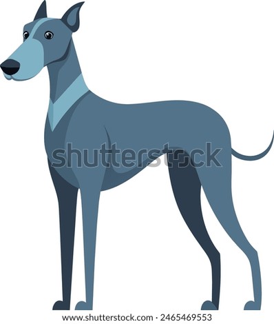 vector illustration great dane dog cartoon style isolated