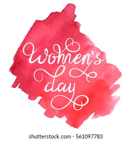 Vector illustration of a great gift card for Women's day, red spot