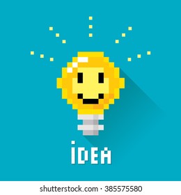 Vector illustration of great idea for pixel art design