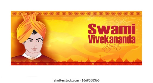 vector illustration for great Indian social reformer "Swami Vivekananda"