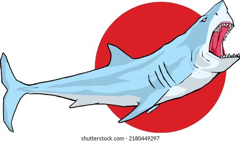 vector illustration of the great shark 