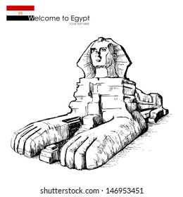 vector illustration of the great sphinx against