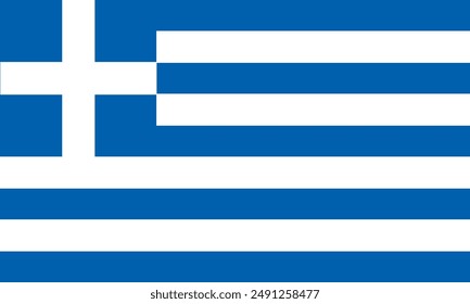 Ilustración vectorial. Bandera nacional de Grecia.