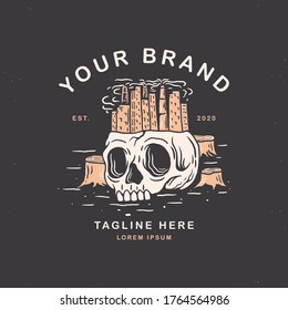 vector illustration of a greedy human skull, this design is for printing t-shirts, bags, digital needs and for other merchandise