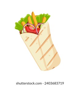 Vector illustration of greek dish gyros