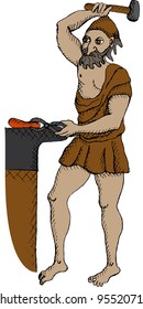 Vector illustration of greek god Hephaestus