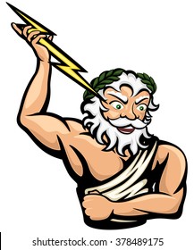 Vector illustration of the Greek god Zeus (or Jupiter, his Roman counterpart).