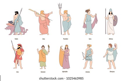 Similar Images, Stock Photos & Vectors of Collection of Olympic gods ...