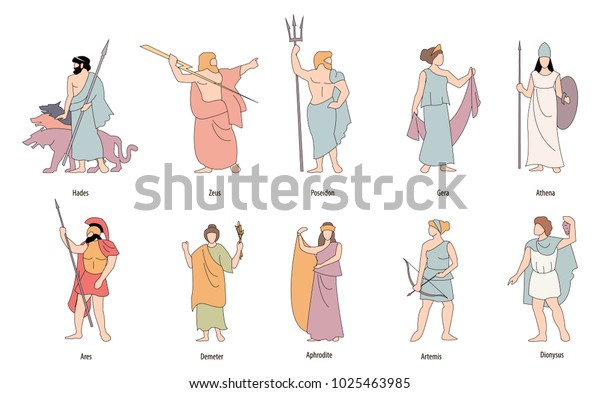 Vector Illustration Greek Gods Stock Vector (Royalty Free) 1025463985 ...